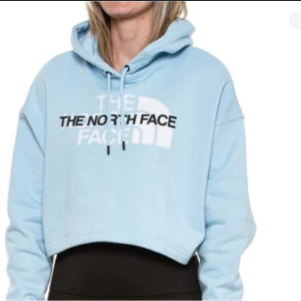 The North Face Sky Blue Cropped Hoodie
